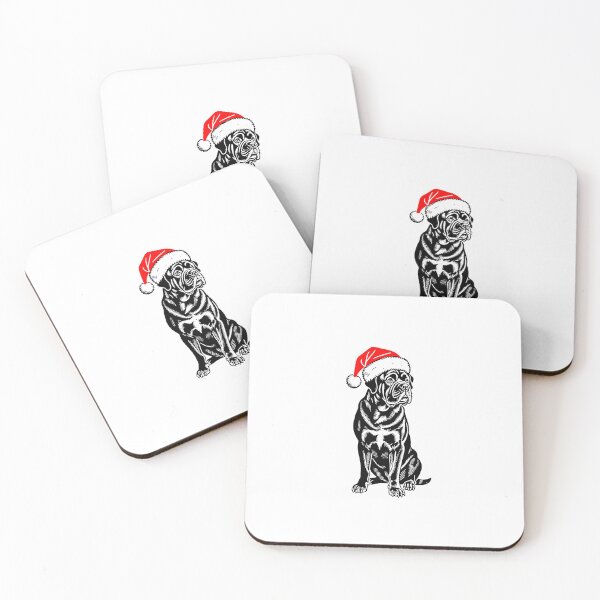 Item preview, Cane Corso with Santa Hat Silhouette | Christmas Dog Art designed and sold by JollyCritters.
