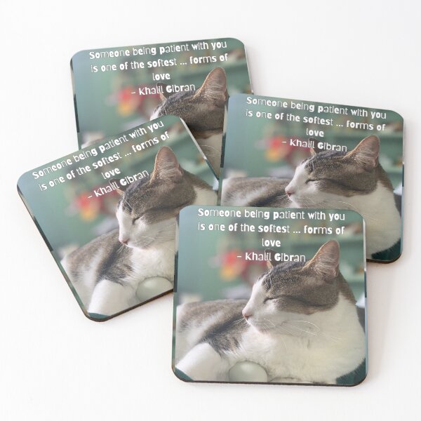 Item preview, Patient Love – Cat Quote by Khalil Gibran designed and sold by TrisaThyme.