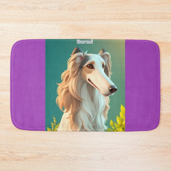 Item preview, Borzoi Dog With Soft Fur and Green Background designed and sold by KJ-Books.