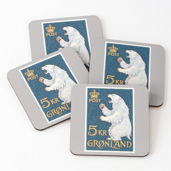 Item preview, Greenland Polar Bear Postage Stamp Art designed and sold by retrographics.