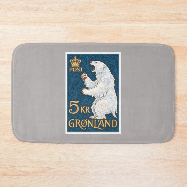Item preview, Greenland Polar Bear Postage Stamp Art designed and sold by retrographics.