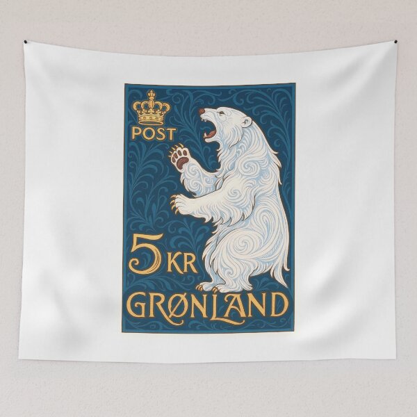 Item preview, Greenland Polar Bear Postage Stamp Art designed and sold by retrographics.