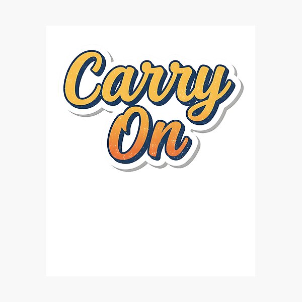 Item preview, Carry On | Retro Script Sticker | Positive Motivational Typograph designed and sold by Creative Spark.