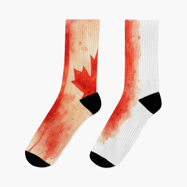 Item preview, Canadian Maple Leaf Watercolor Flag – Artistic Canada Pride Print designed and sold by GrafteesGlow.
