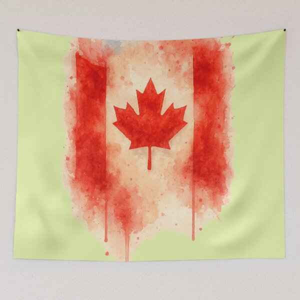 Item preview, Canadian Maple Leaf Watercolor Flag – Artistic Canada Pride Print designed and sold by GrafteesGlow.