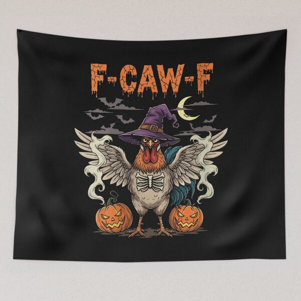 Item preview, Womens F-Caw-F Funny Rooster Witch Pumpkin Halloween designed and sold by merlinnears.