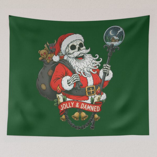 Item preview, Jolly & Damned Skeleton Santa Claus Dark Art designed and sold by CoffinsArt.