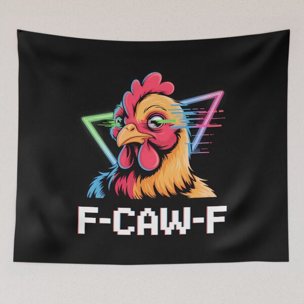 Item preview, F-Caw-F Creepy Rooster Funny Chicken Gothic Humor designed and sold by merlinnears.
