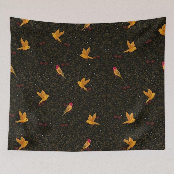 Item preview, Cherries and Parakeets designed and sold by Zazaismos.