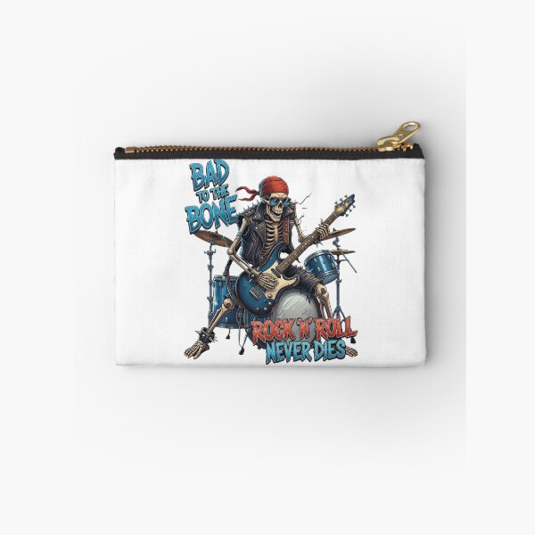 Item preview, Bad to the Bone - Rock N Roll Never Dies Skeleton Guitar Player designed and sold by VandalMuse.