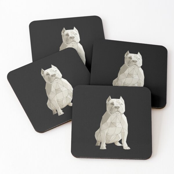 Item preview, Beige Polygonal Stylized Pitbull Sitting designed and sold by bsbd-action.