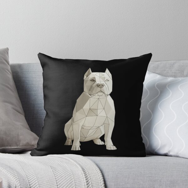 Item preview, Beige Polygonal Stylized Pitbull Sitting designed and sold by bsbd-action.