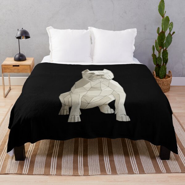 Item preview, Beige Polygonal Stylized Pitbull Sitting designed and sold by bsbd-action.