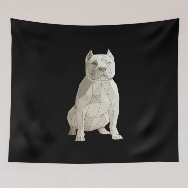 Item preview, Beige Polygonal Stylized Pitbull Sitting designed and sold by bsbd-action.