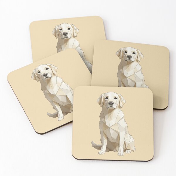 Item preview, Polygonal Cream Labrador Sitting Facing Front designed and sold by bsbd-action.