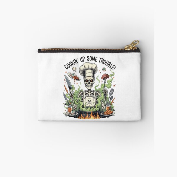 Item preview, Cookin' Up Some Trouble! Spooky Skeleton Chef in Cauldron designed and sold by VandalMuse.