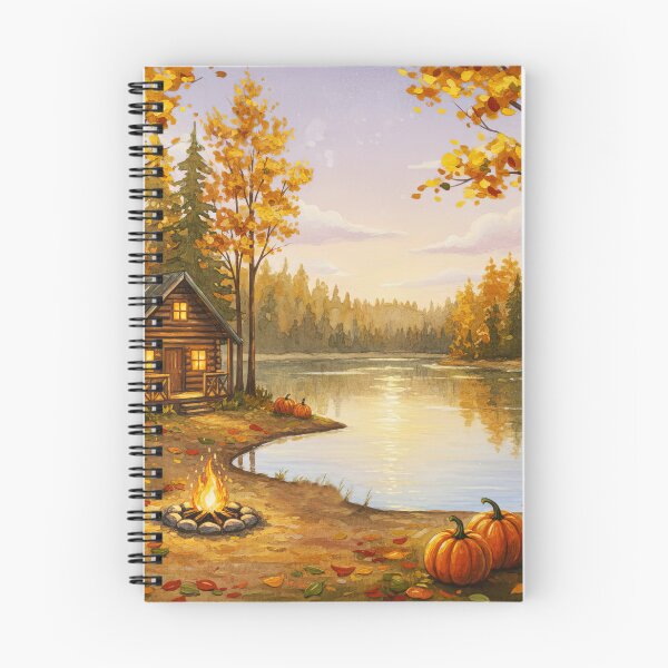 Item preview, Lakeside Cabin In Cozy Autumn Woods designed and sold by scicilysimonee.