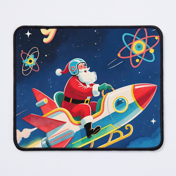 Item preview, Santa Claus in a Rocket Retro Futuristic Christmas  designed and sold by Prints and Lifestyle.