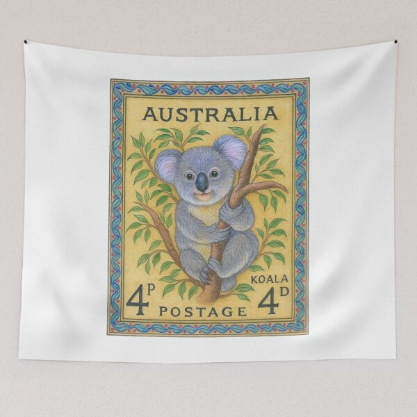 Item preview, Australia Koala Bear Postage Stamp Art designed and sold by retrographics.