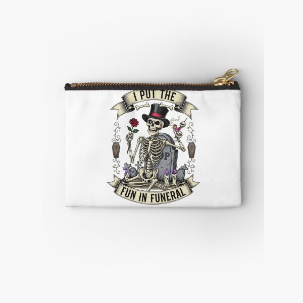 Item preview, I Put the Fun in Funeral - Dapper Skeleton in Graveyard with Cocktail designed and sold by VandalMuse.