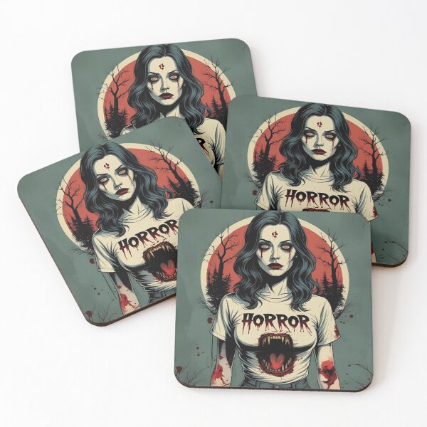 Item preview, Horror Queen – Dark Gothic Girl with Bloody Eyes & Screaming Monster Art designed and sold by GrafteesGlow.