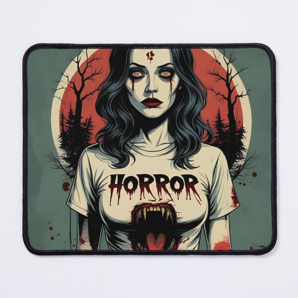 Item preview, Horror Queen – Dark Gothic Girl with Bloody Eyes & Screaming Monster Art designed and sold by GrafteesGlow.