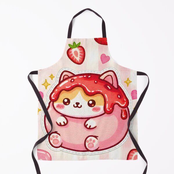 Item preview, Strawberry Mochi Cat Kawaii Cat Donut with Strawberry Syrup Adorable Pink Cake and Desserts designed and sold by JOSTH.