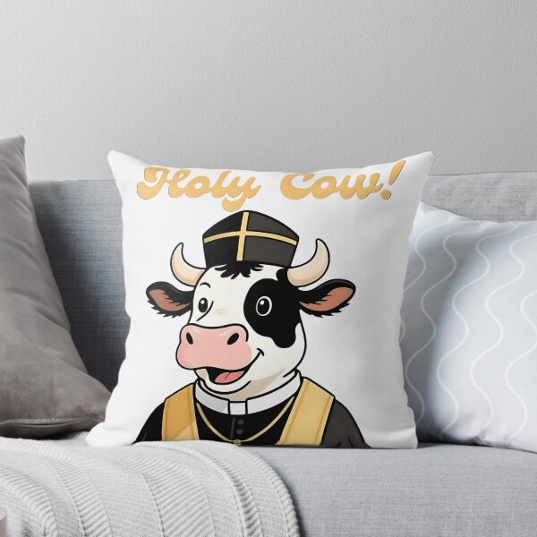 Item preview, Holy Cow Funny Cartoon Priest Pun Design designed and sold by Pets & Memes & Stuff.