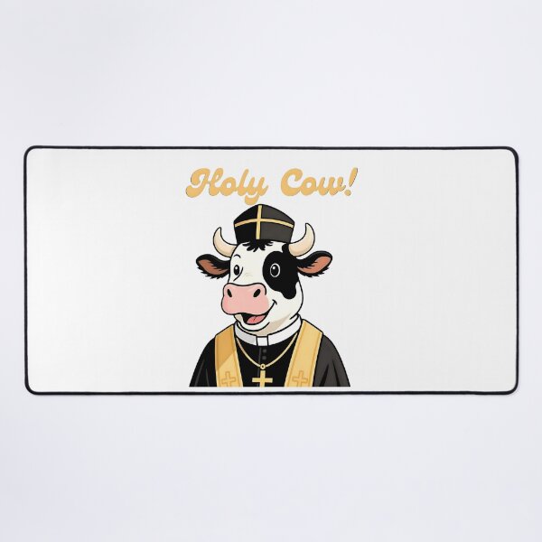 Item preview, Holy Cow Funny Cartoon Priest Pun Design designed and sold by Pets & Memes & Stuff.