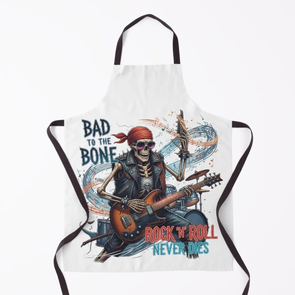 Item preview, Bad to the Bone Rock 'N' Roll Never Dies - Epic Guitarist Skeleton designed and sold by VandalMuse.