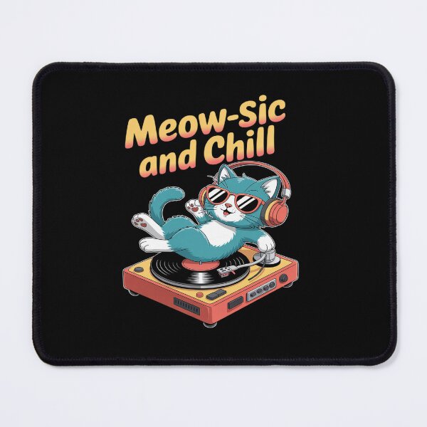 Item preview, Meow-sic and Chill – Cute DJ Cat Vinyl Music Funny designed and sold by tabdejinti.