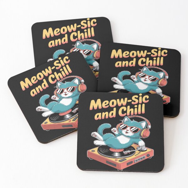 Item preview, Meow-sic and Chill – Cute DJ Cat Vinyl Music Funny designed and sold by tabdejinti.