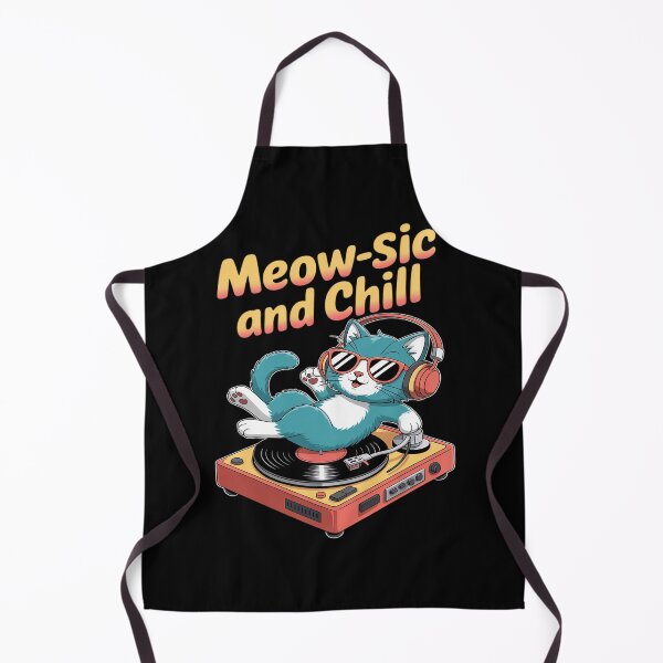 Item preview, Meow-sic and Chill – Cute DJ Cat Vinyl Music Funny designed and sold by tabdejinti.