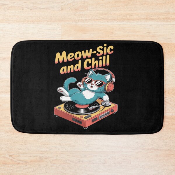 Item preview, Meow-sic and Chill – Cute DJ Cat Vinyl Music Funny designed and sold by tabdejinti.