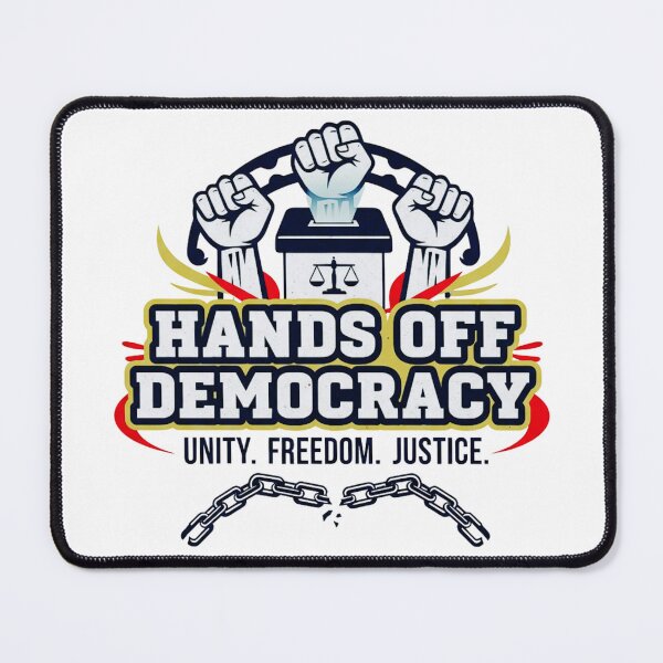 Item preview, Hands Off Democracy – Powerful Political Activism Design designed and sold by Teetreasure2.