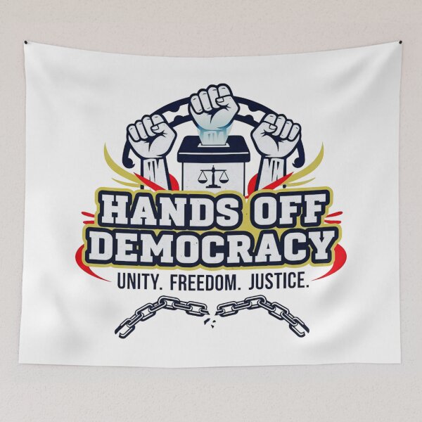 Item preview, Hands Off Democracy – Powerful Political Activism Design designed and sold by Teetreasure2.