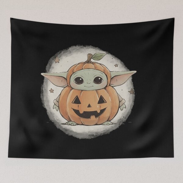 Item preview, BABY YODA DRESSED AS PUMPKIN designed and sold by LIS AND MELIVERSO.