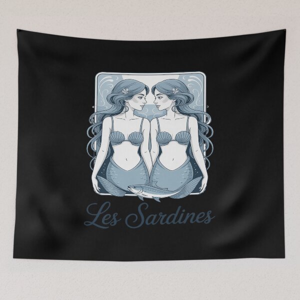 Item preview, Mermaid Sardines Coastal French Fisherman designed and sold by tabdejinti.