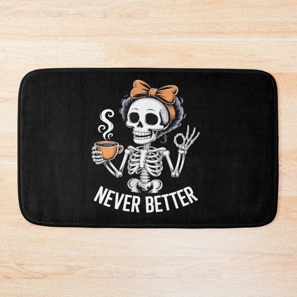 Item preview, Messy Bun Coffee Never Better Skeleton Women Coquette Bow designed and sold by tabdejinti.