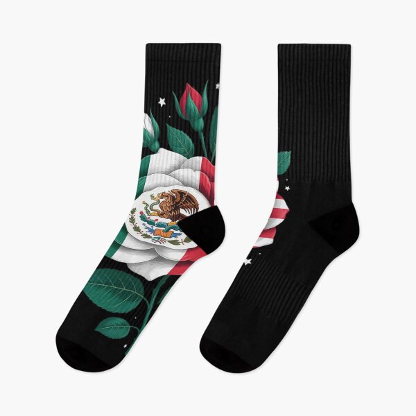 Item preview, Mexico USA Flag Mexican Flag American Flag Rose Flower designed and sold by tabdejinti.