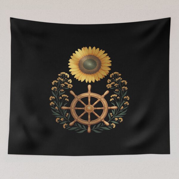 Item preview, Midsummer Wheel and Sunflower Pagan Botanical Litha Symbol designed and sold by ticlitule.