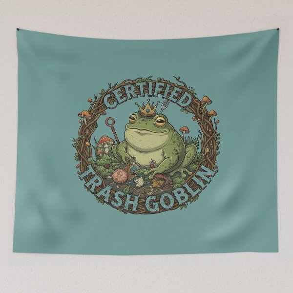 Item preview, Vintage Certified Trash Goblin Frog King | Whimsical Goblincore Aesthetic Design designed and sold by Adam 7ea.