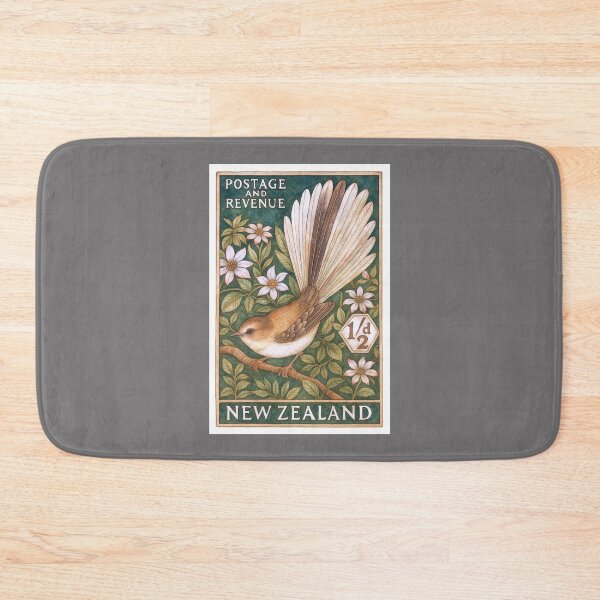 Item preview, New Zealand Fantail Piwakawaka Bird Postage Stamp Art designed and sold by retrographics.