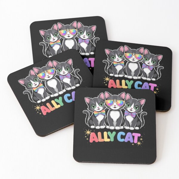 Item preview, Ally Cat Funny Cat Rainbow Gay Pride Flag LGBTQ Pride Month designed and sold by HaileyRobel.