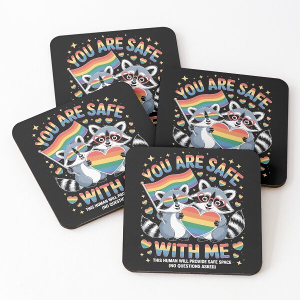 Item preview, You Are Safe With Me Funny Raccoon Possum Pride Month LGBTQ designed and sold by AmparoBoyle.