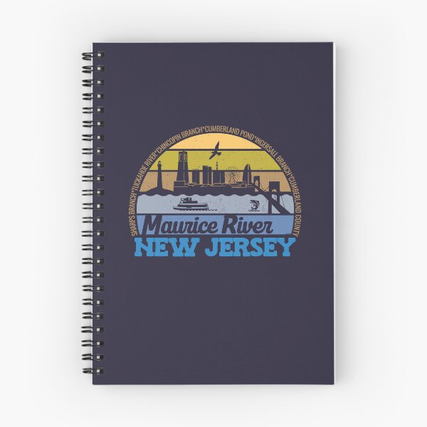 Item preview, Maurice River New Jersey Sunset Retro Vintage Local Pride Logo designed and sold by CRHPOD20.