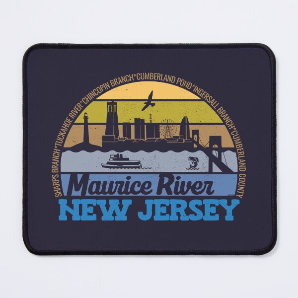 Item preview, Maurice River New Jersey Sunset Retro Vintage Local Pride Logo designed and sold by CRHPOD20.