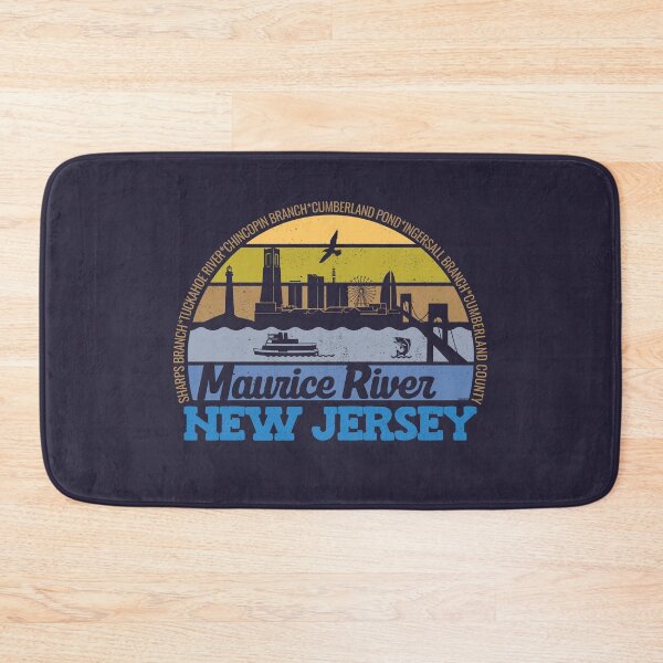 Item preview, Maurice River New Jersey Sunset Retro Vintage Local Pride Logo designed and sold by CRHPOD20.