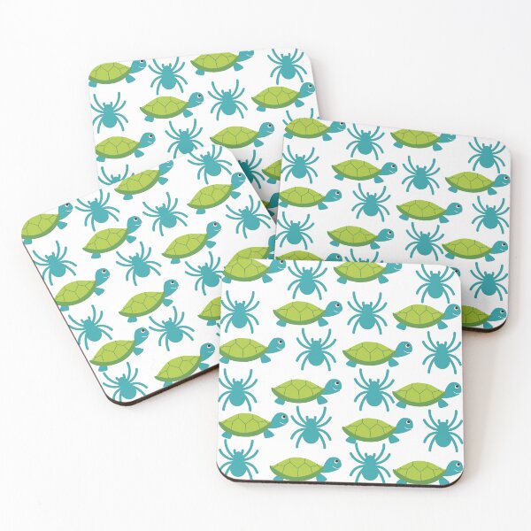 Item preview, Cartoon Tortoise and Spider Pattern Design – Fun Animal Illustration Art designed and sold by Cultradesign.