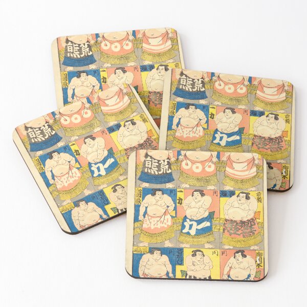 Item preview, Traditional Japanese Sumo Rikishis – Edo Period Ukiyo-e Print designed and sold by Ukiyoe Spirit.